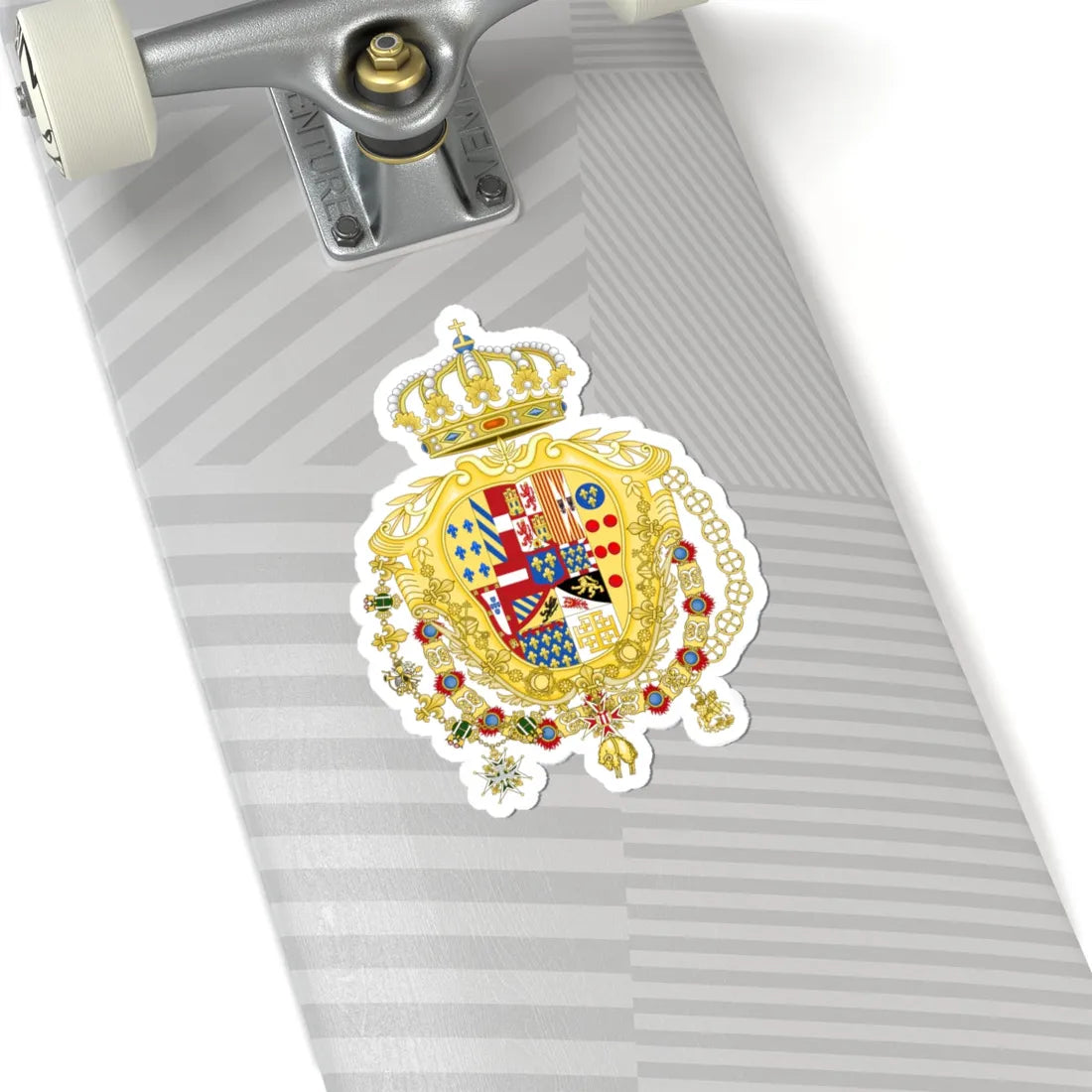 Greater Coat of Arms of Ferdinand IV of Naples (Italy) (Coat of Arms) STICKER Vinyl Kiss-Cut Decal - The Sticker Space