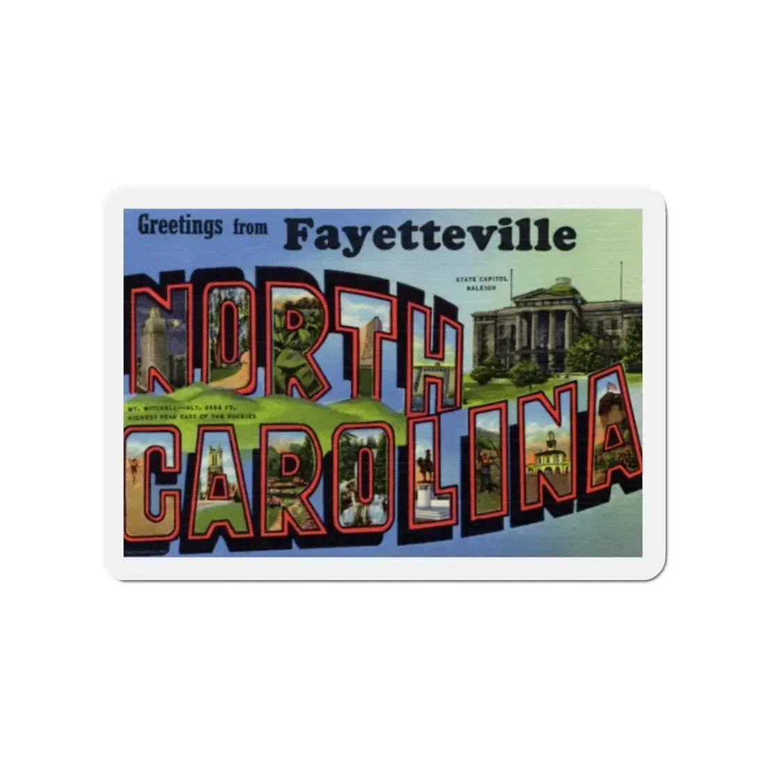Greetings from Fayetteville North Carolina (Greeting Postcards) Refrigerator Magnet 2 Inch - The Sticker Space