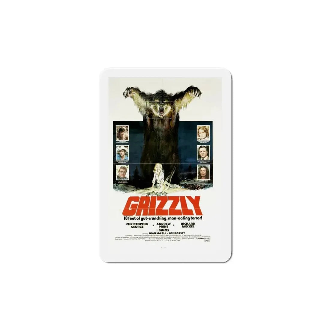 Grizzly 1976 Movie Poster Refrigerator Magnet - The Sticker Space