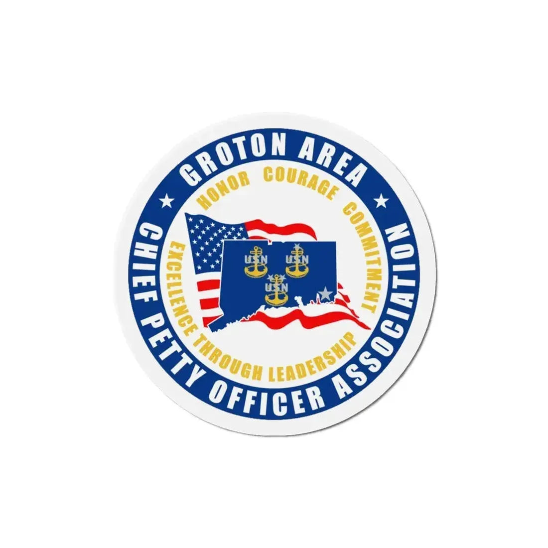 Groton Area CPOA Chief Petty Officer Associations (U.S. Navy) Refrigerator Magnet - The Sticker Space