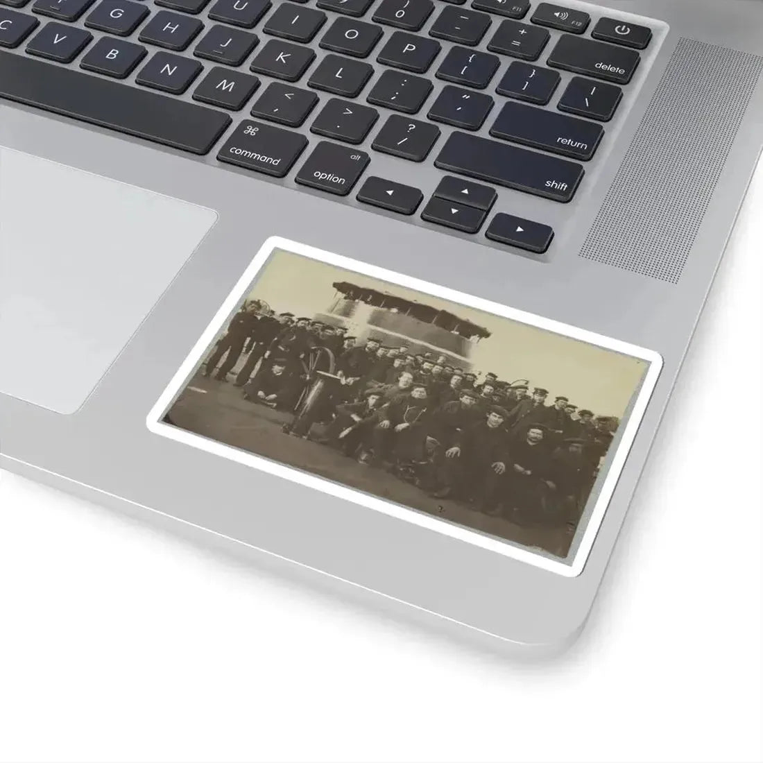 Group Portrait of the Crew on the Deck of an Ironclad (U.S. Civil War) STICKER Vinyl Kiss-Cut Decal - The Sticker Space