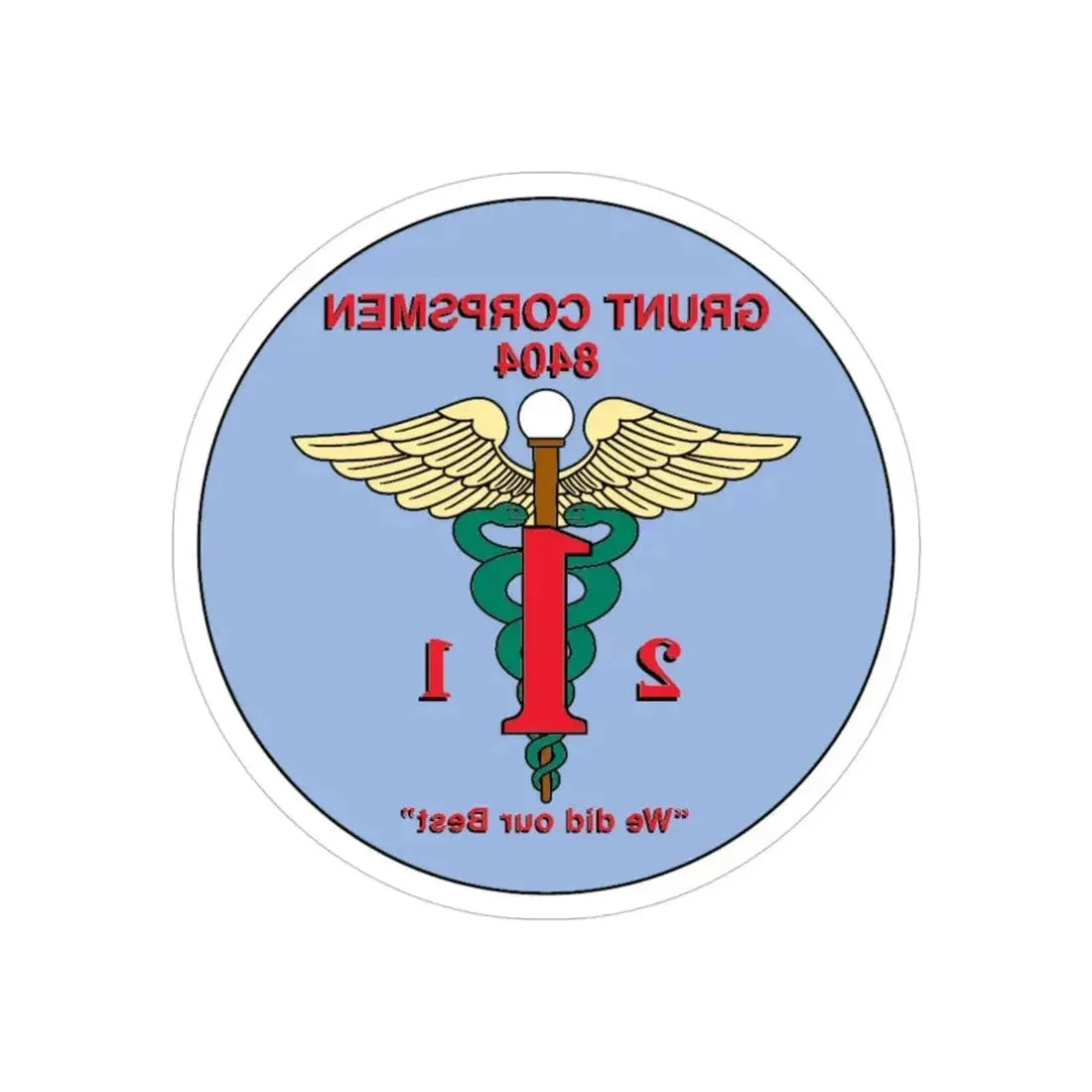 Grunt Corpsmen (USMC) REVERSE PRINT Transparent Die-Cut STICKER - The Sticker Space