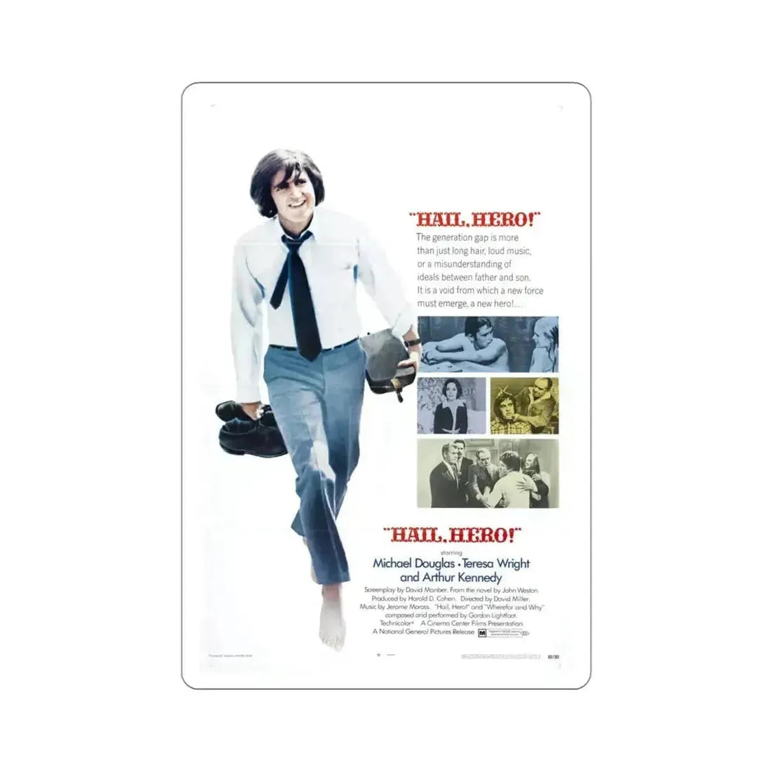 Hail Hero 1969 Movie Poster STICKER Vinyl Die-Cut Decal - The Sticker Space