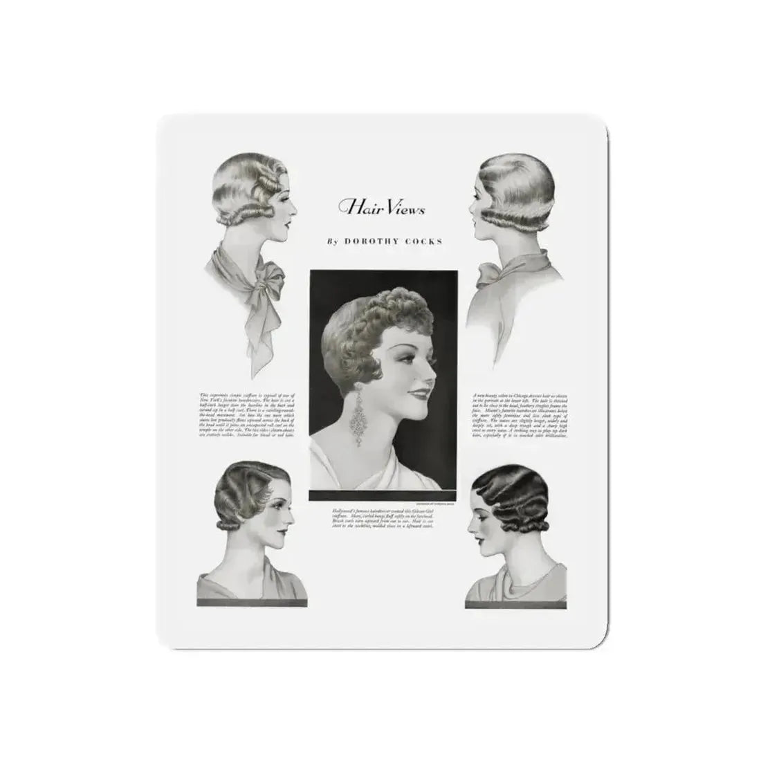 Hair Views by Dorothy Cocks, Ladies' Home Journal, June 1933 (Magazine Illustration) Refrigerator Magnet - The Sticker Space