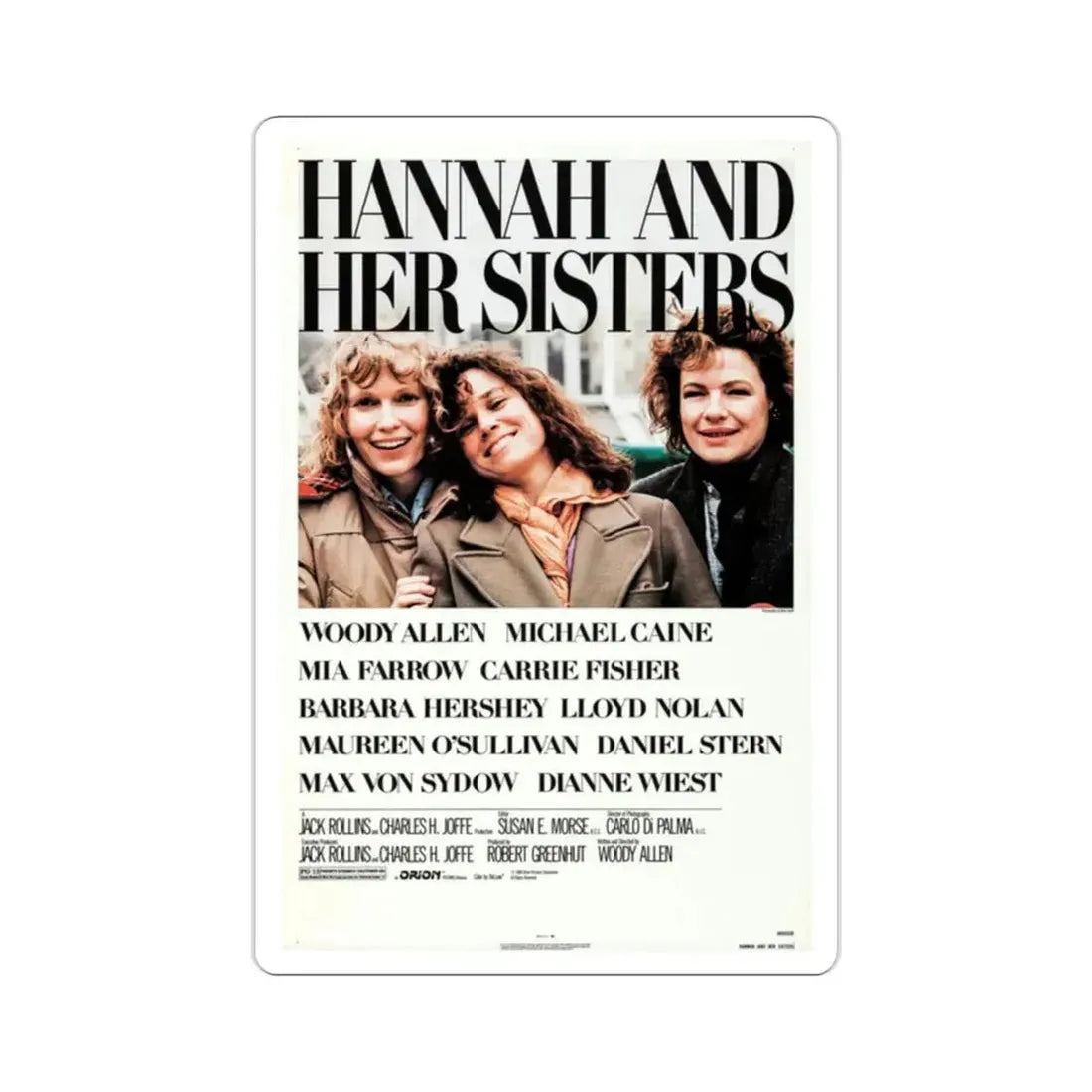 Hannah and Her Sisters 1986 Movie Poster STICKER Vinyl Die-Cut Decal - The Sticker Space