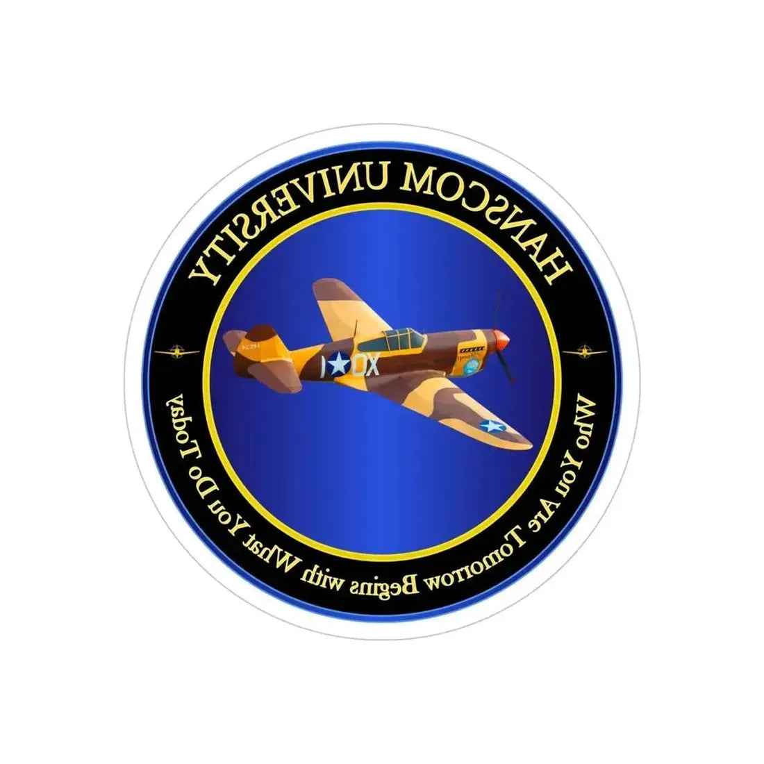 Hanscom University (U.S. Air Force) REVERSE PRINT Transparent Die-Cut STICKER - The Sticker Space