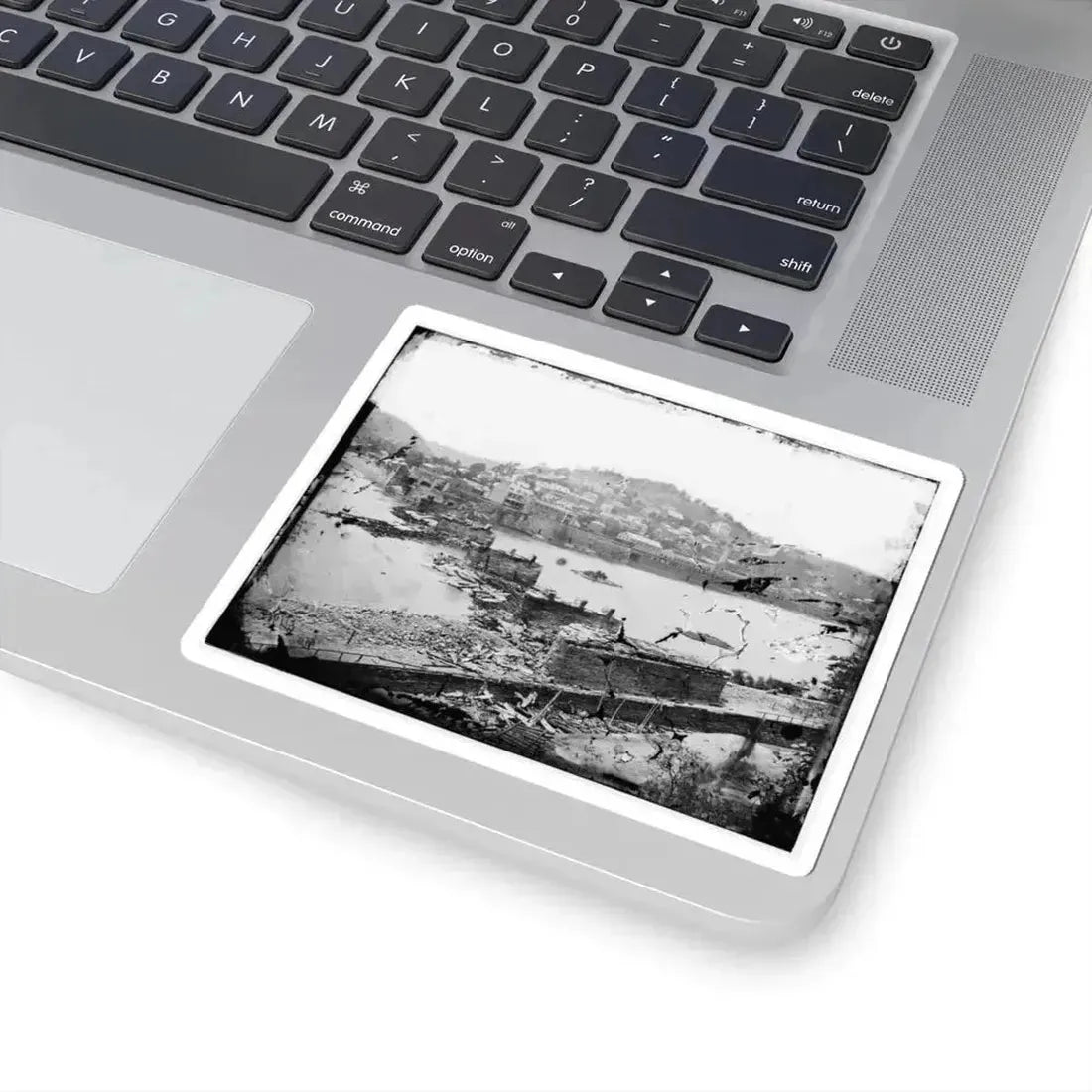 Harper's Ferry, W. Va. View of Town; Railroad Bridge in Ruins (U.S. Civil War) STICKER Vinyl Kiss-Cut Decal - The Sticker Space