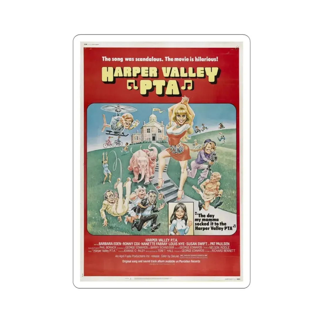 Harper Valley PTA 1978 Movie Poster STICKER Vinyl Die-Cut Decal - The Sticker Space