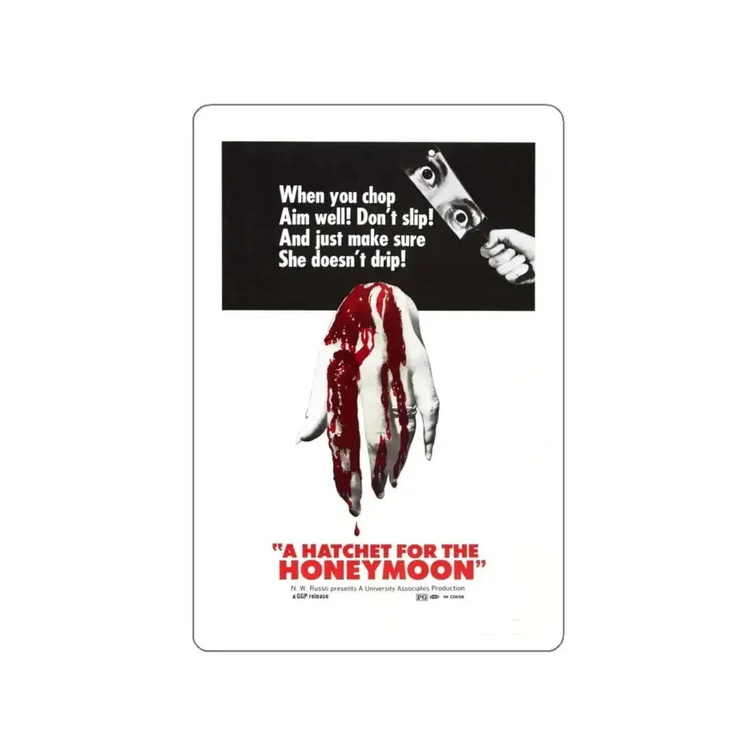 HATCHET FOR THE HONEYMOON 1970 Movie Poster STICKER Vinyl Die-Cut Decal - The Sticker Space