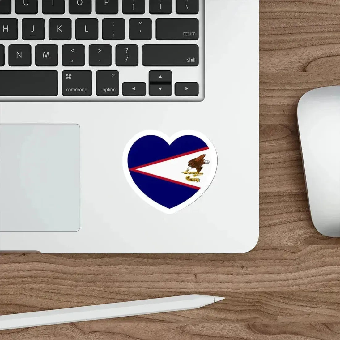 Heart Flag of American Samoa - STICKER Vinyl Die-Cut Decal - The Sticker Space