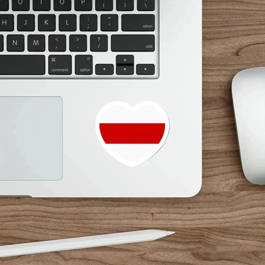 Heart Flag of Belarus White-red-white - STICKER Vinyl Die-Cut Decal - The Sticker Space