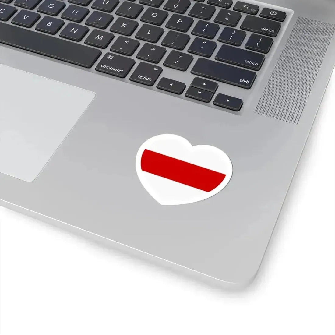 Heart Flag of Belarus White-red-white - STICKER Vinyl Kiss-Cut Decal - The Sticker Space