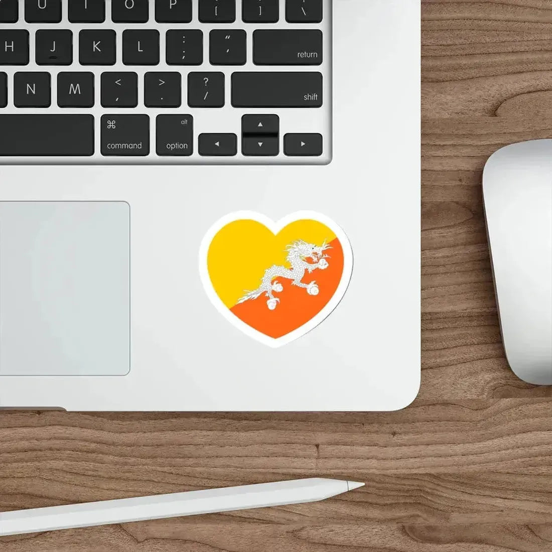 Heart Flag of Bhutan - STICKER Vinyl Die-Cut Decal - The Sticker Space