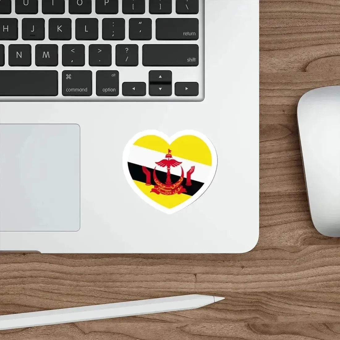 Heart Flag of Brunei - STICKER Vinyl Die-Cut Decal - The Sticker Space
