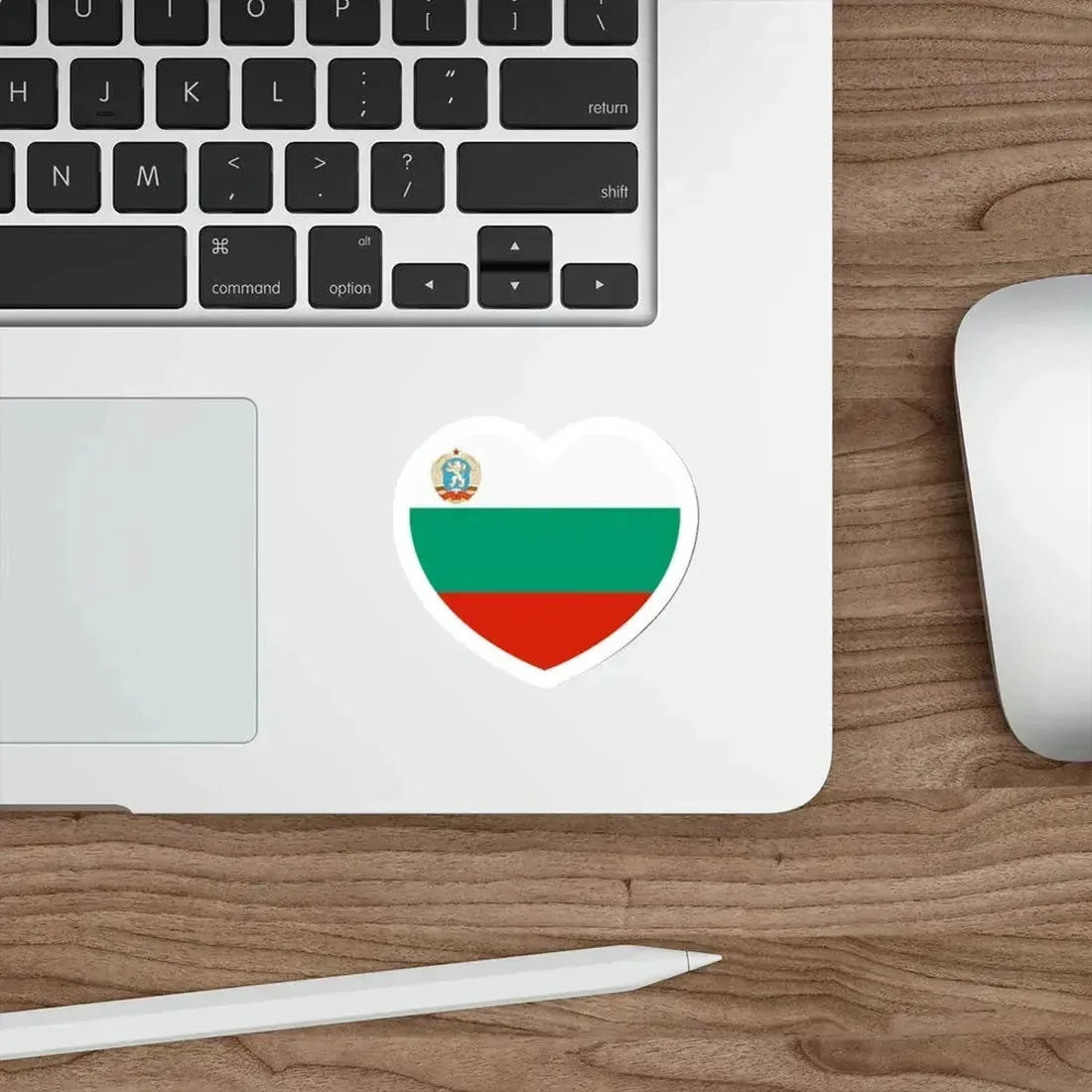Heart Flag of Bulgaria 1971-1990 - STICKER Vinyl Die-Cut Decal - The Sticker Space