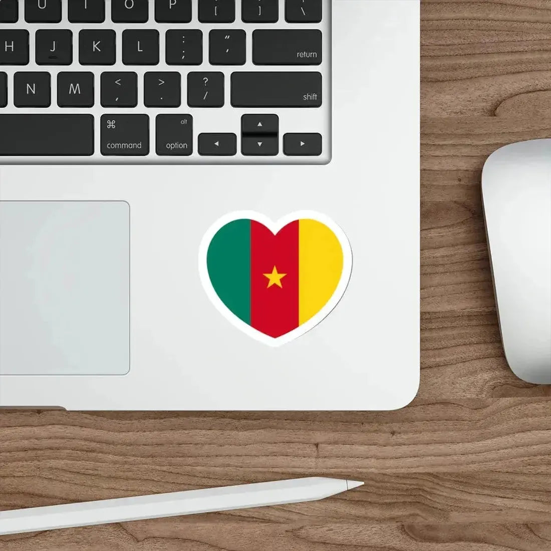 Heart Flag of Cameroon - STICKER Vinyl Die-Cut Decal - The Sticker Space