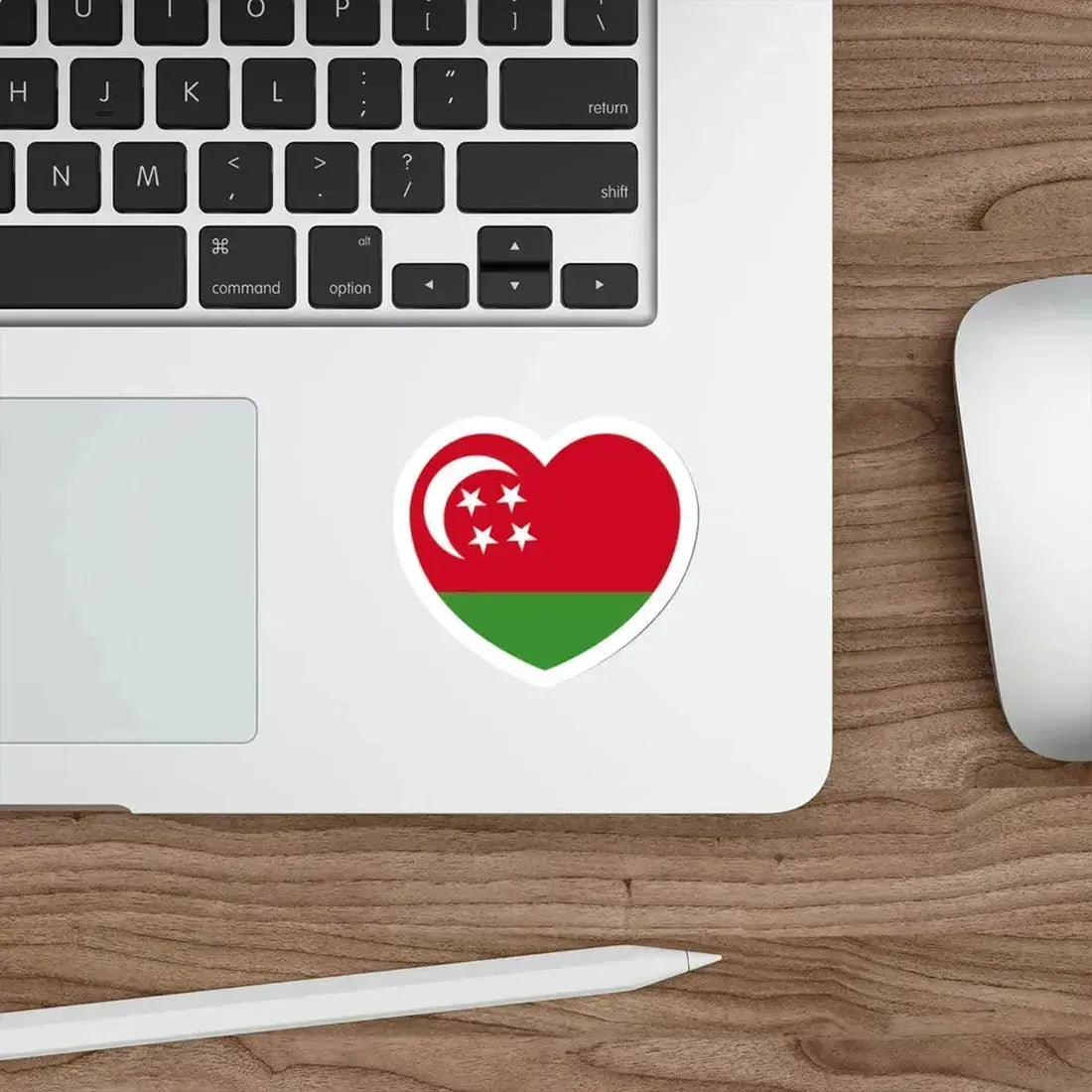 Heart Flag of Comoros 1975-1978 - STICKER Vinyl Die-Cut Decal - The Sticker Space
