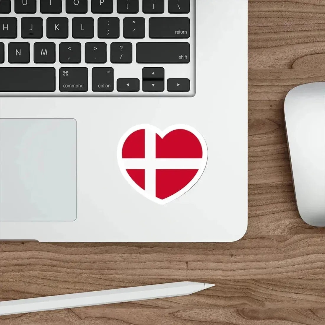 Heart Flag of Denmark - STICKER Vinyl Die-Cut Decal - The Sticker Space