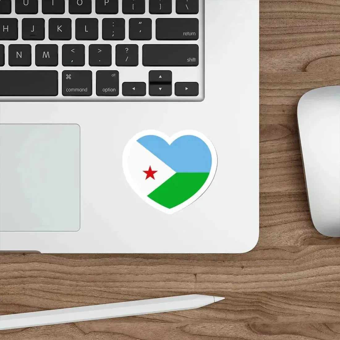 Heart Flag of Djibouti - STICKER Vinyl Die-Cut Decal - The Sticker Space