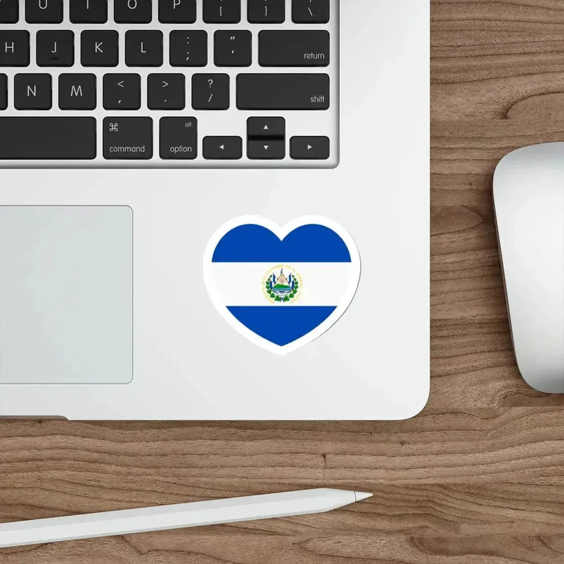 Heart Flag of El Salvador - STICKER Vinyl Die-Cut Decal - The Sticker Space