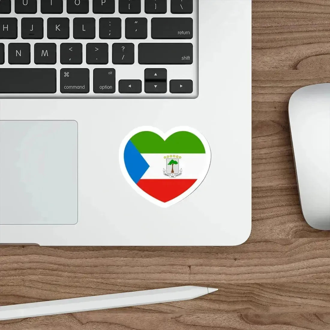 Heart Flag of Equatorial Guinea - STICKER Vinyl Die-Cut Decal - The Sticker Space