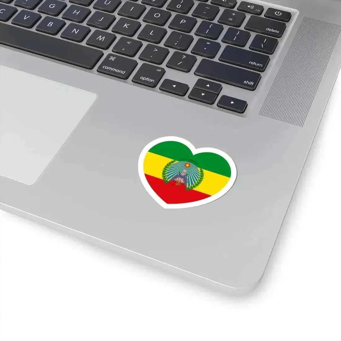 Heart Flag of Ethiopia 1987-1991 - STICKER Vinyl Kiss-Cut Decal - The Sticker Space