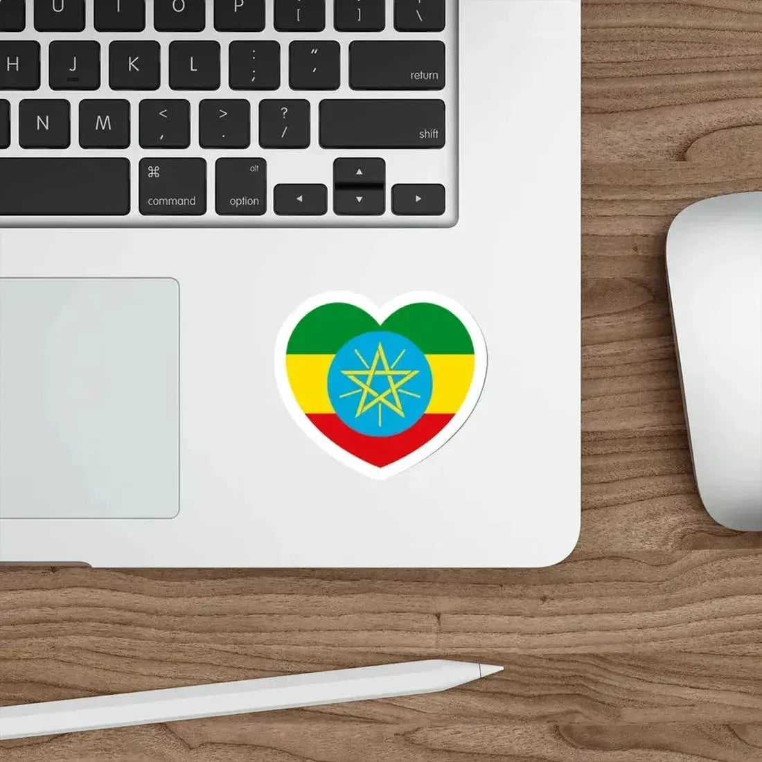 Heart Flag of Ethiopia 1996-2009 - STICKER Vinyl Die-Cut Decal - The Sticker Space