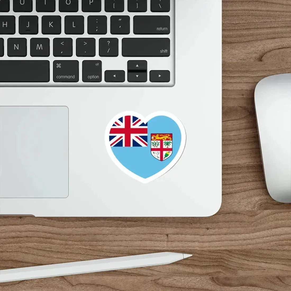 Heart Flag of Fiji - STICKER Vinyl Die-Cut Decal - The Sticker Space