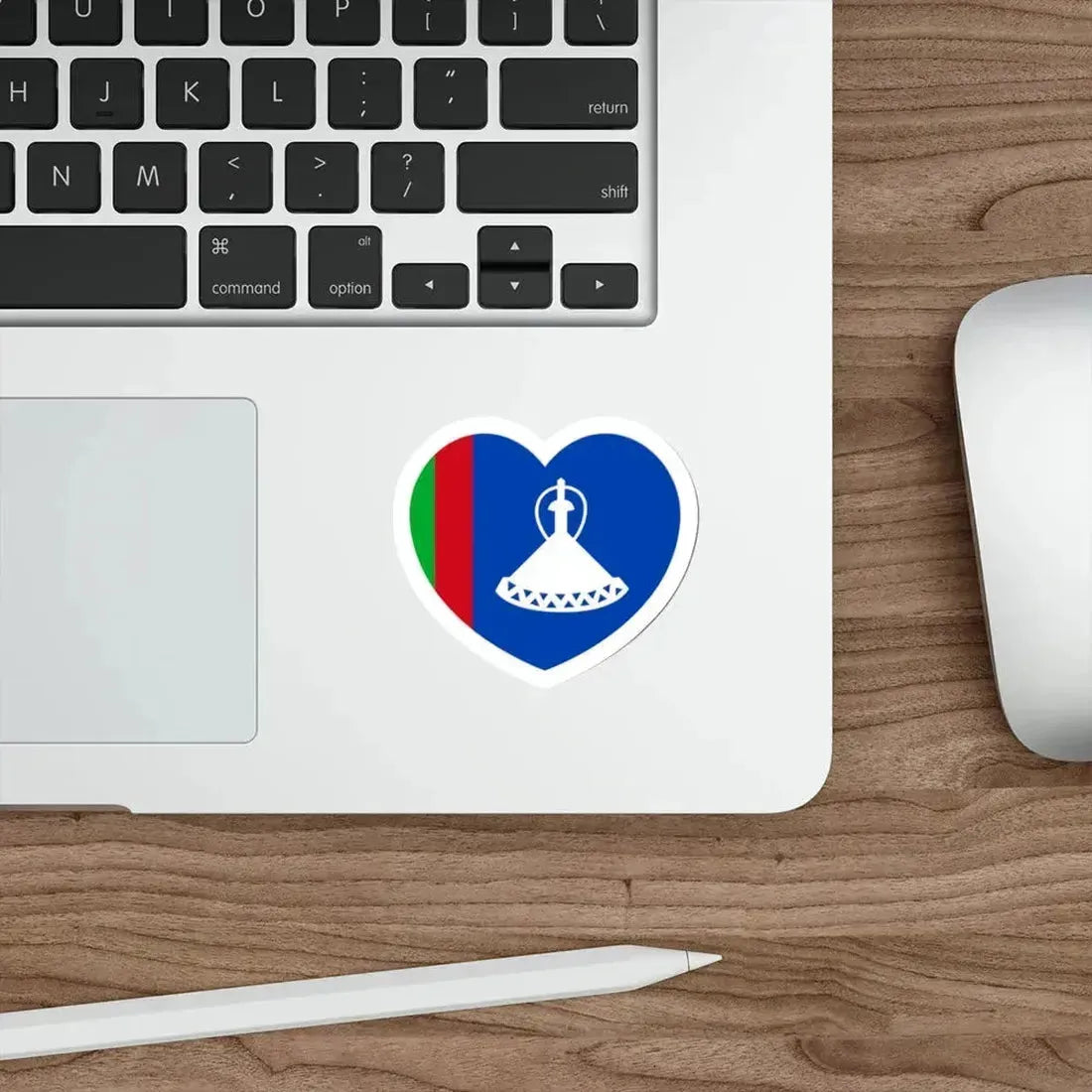Heart Flag of Lesotho 1966-1987 - STICKER Vinyl Die-Cut Decal - The Sticker Space