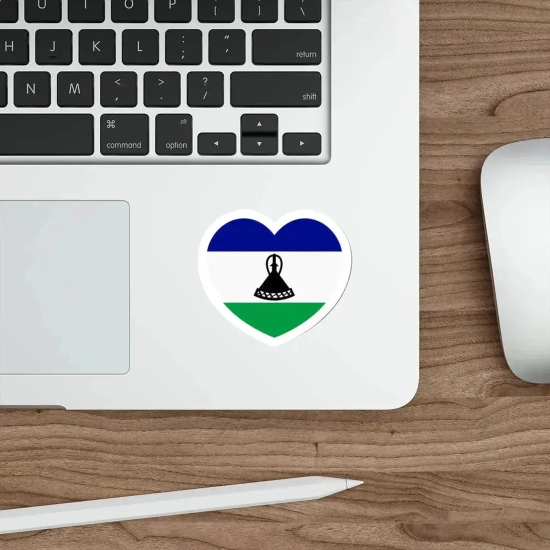 Heart Flag of Lesotho - STICKER Vinyl Die-Cut Decal - The Sticker Space