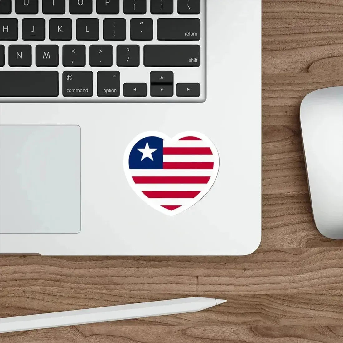 Heart Flag of Liberia - STICKER Vinyl Die-Cut Decal - The Sticker Space