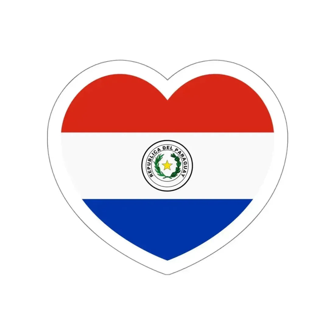 Heart Flag of Paraguay - STICKER Vinyl Die-Cut Decal - The Sticker Space