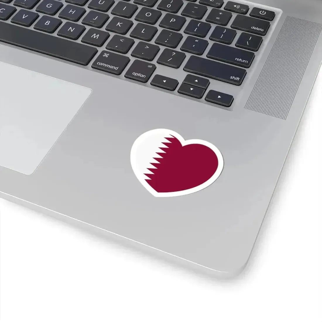 Heart Flag of Qatar - STICKER Vinyl Kiss-Cut Decal - The Sticker Space