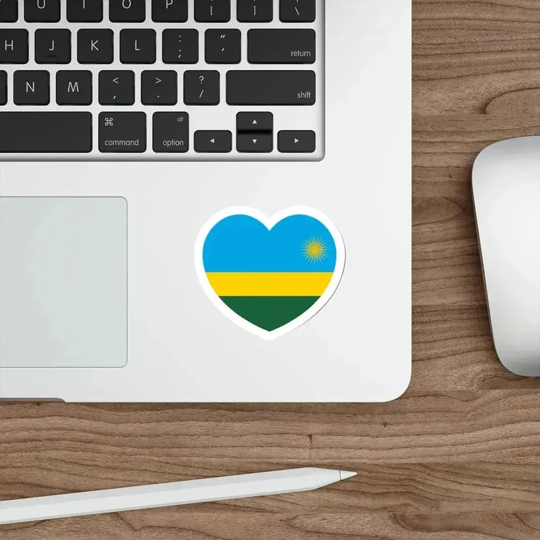 Heart Flag of Rwanda - STICKER Vinyl Die-Cut Decal - The Sticker Space
