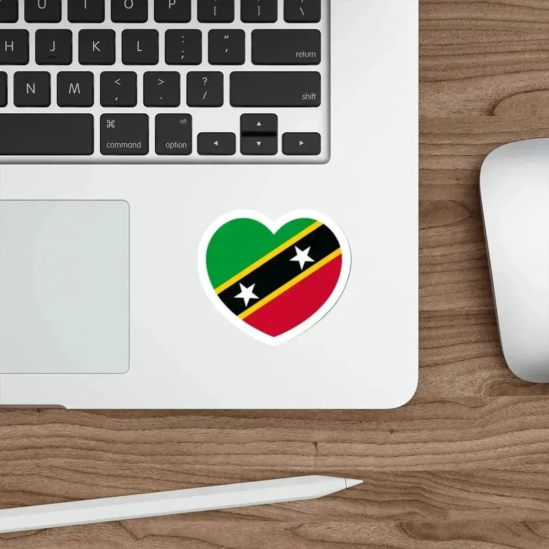 Heart Flag of Saint Kitts and Nevis - STICKER Vinyl Die-Cut Decal - The Sticker Space
