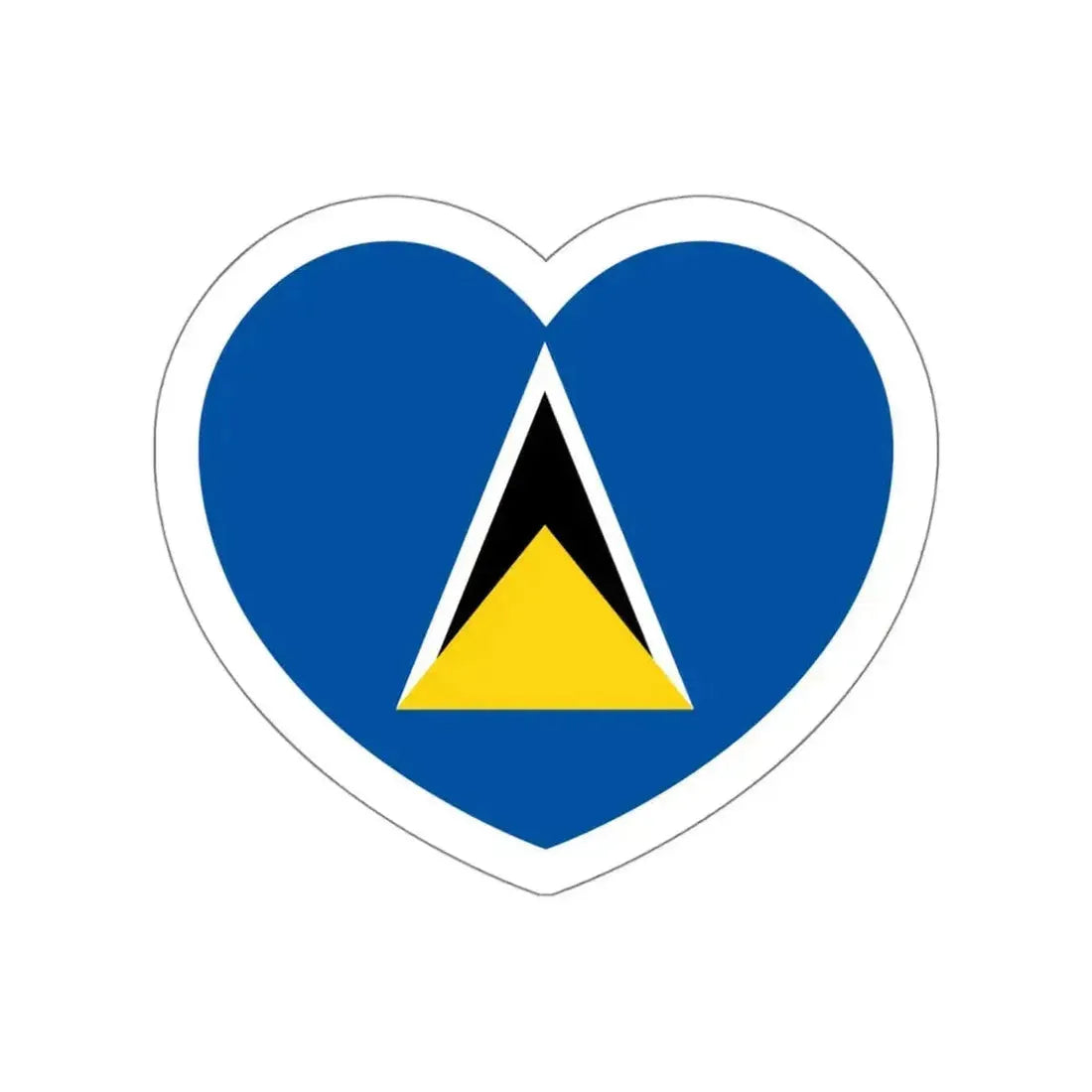 Heart Flag of Saint Lucia 1979-2002 - STICKER Vinyl Die-Cut Decal - The Sticker Space
