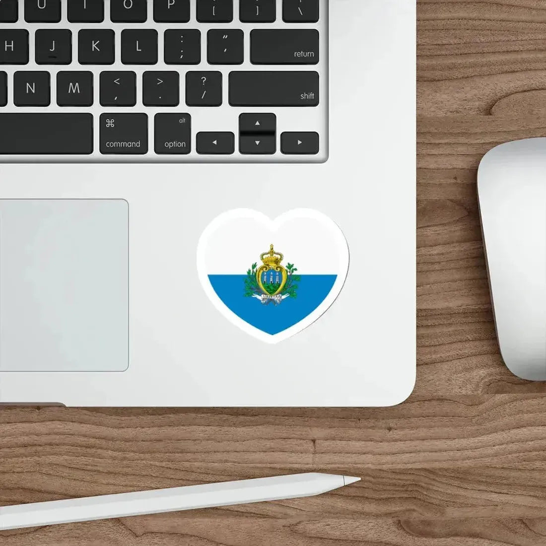 Heart Flag of San Marino pre-2011 - STICKER Vinyl Die-Cut Decal - The Sticker Space