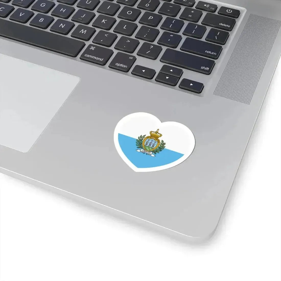 Heart Flag of San Marino - STICKER Vinyl Kiss-Cut Decal - The Sticker Space