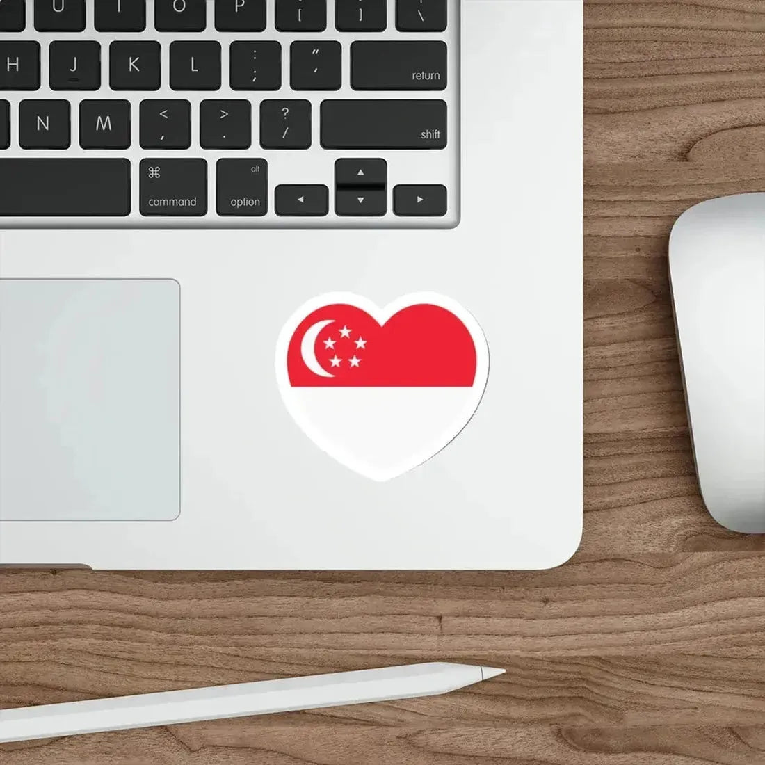 Heart Flag of Singapore - STICKER Vinyl Die-Cut Decal - The Sticker Space