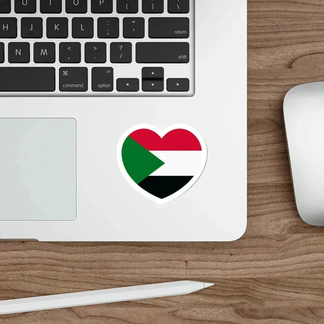 Heart Flag of Sudan - STICKER Vinyl Die-Cut Decal - The Sticker Space