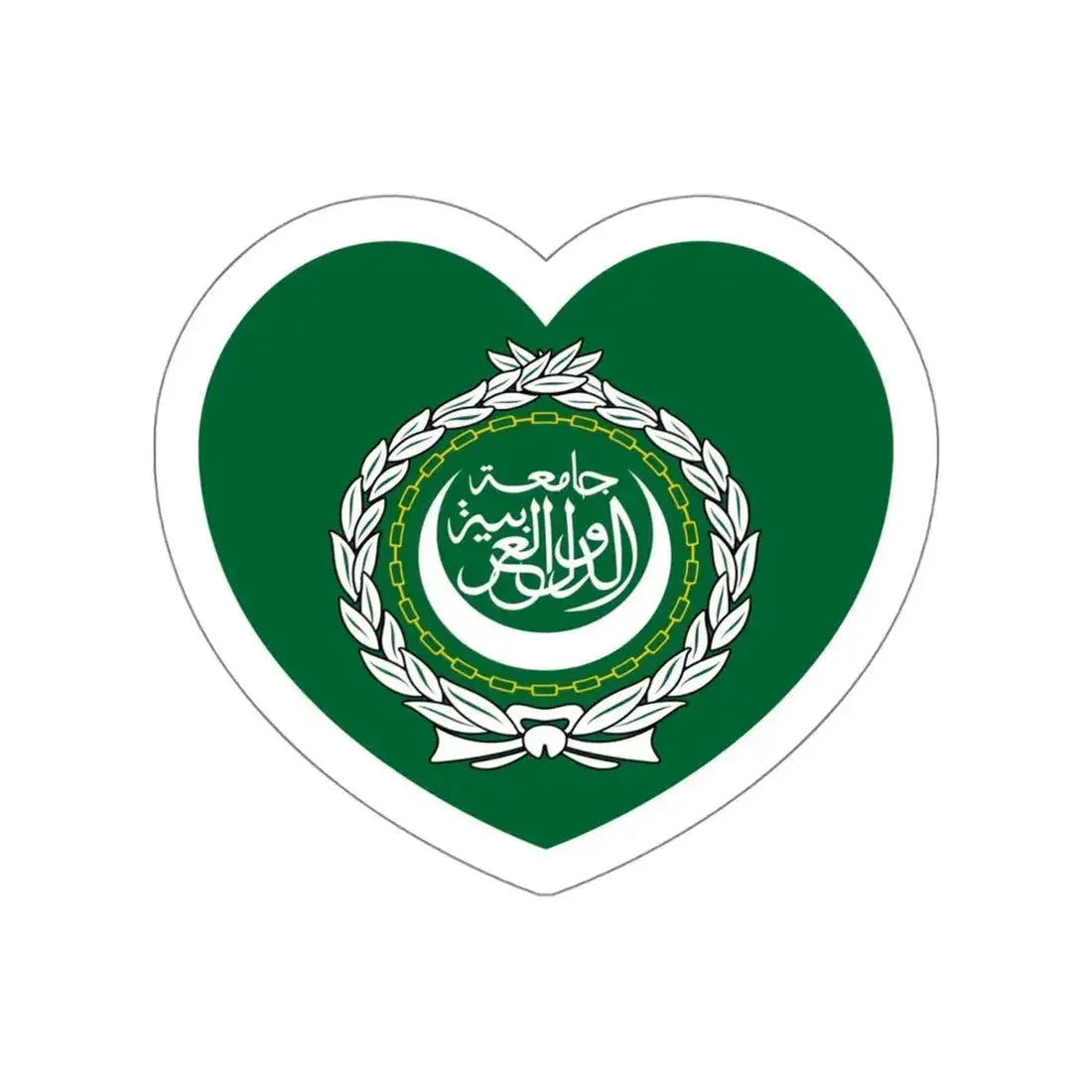Heart Flag of the Arab League - STICKER Vinyl Die-Cut Decal - The Sticker Space