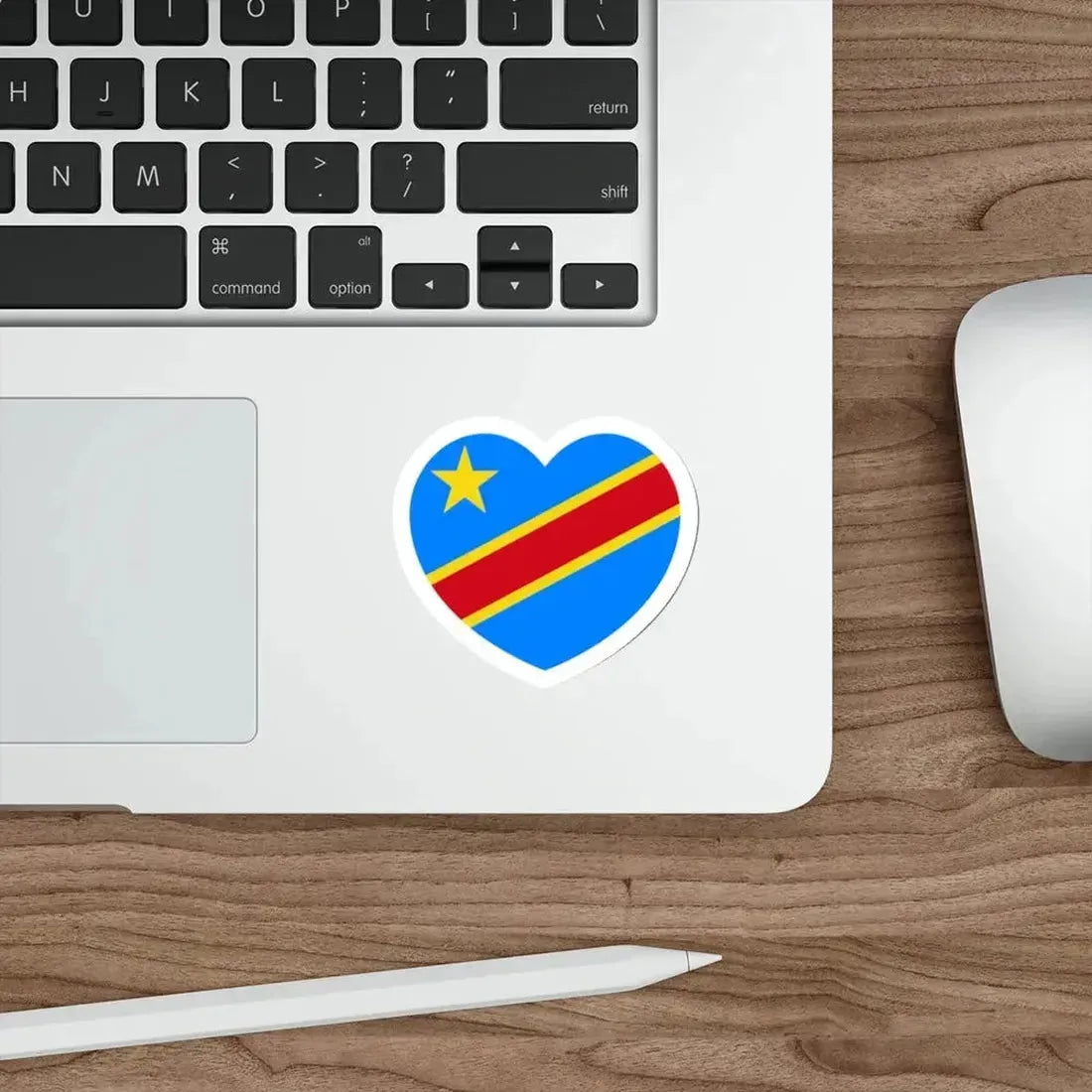 Heart Flag of the Democratic Republic of the Congo - STICKER Vinyl Die-Cut Decal - The Sticker Space