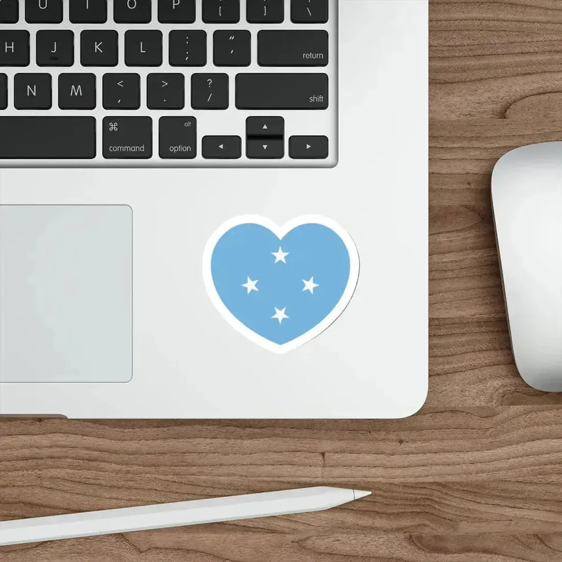 Heart Flag of the Federated States of Micronesia - STICKER Vinyl Die-Cut Decal - The Sticker Space
