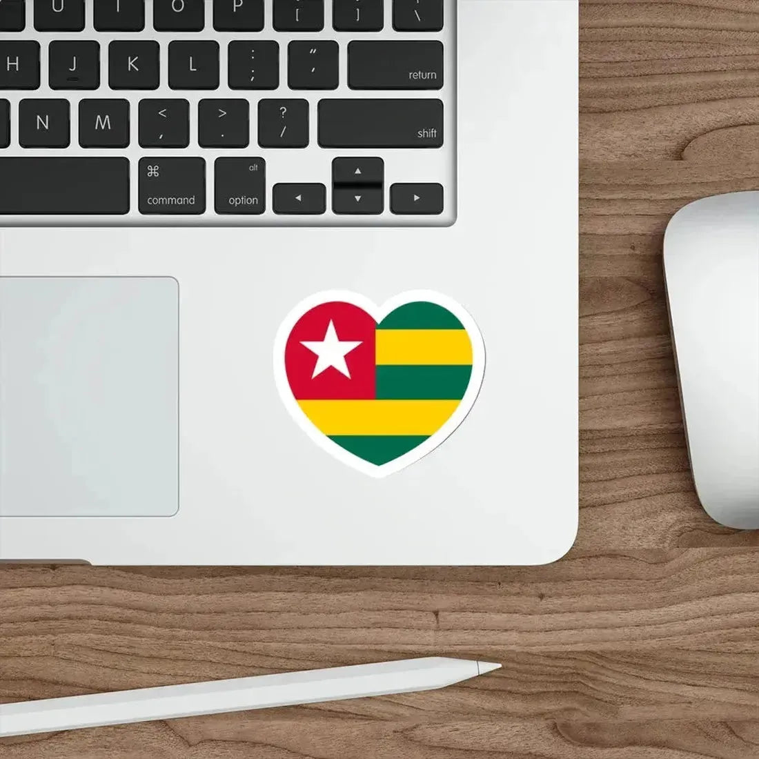 Heart Flag of Togo - STICKER Vinyl Die-Cut Decal - The Sticker Space