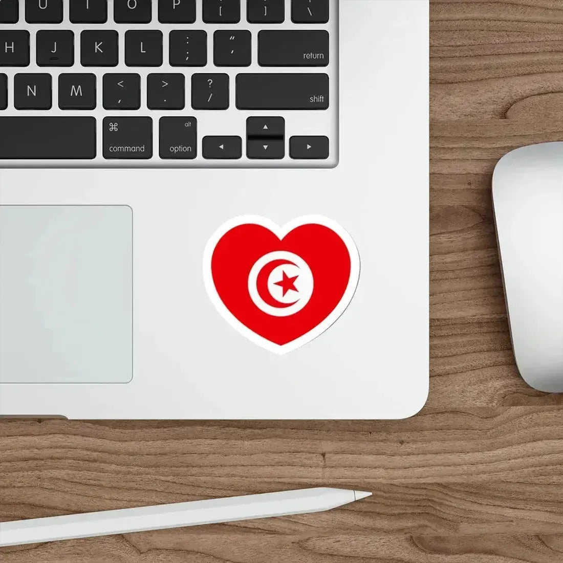 Heart Flag of Tunisia - STICKER Vinyl Die-Cut Decal - The Sticker Space