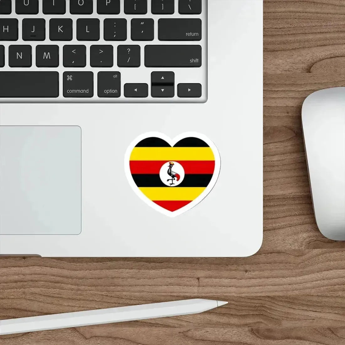 Heart Flag of Uganda - STICKER Vinyl Die-Cut Decal - The Sticker Space