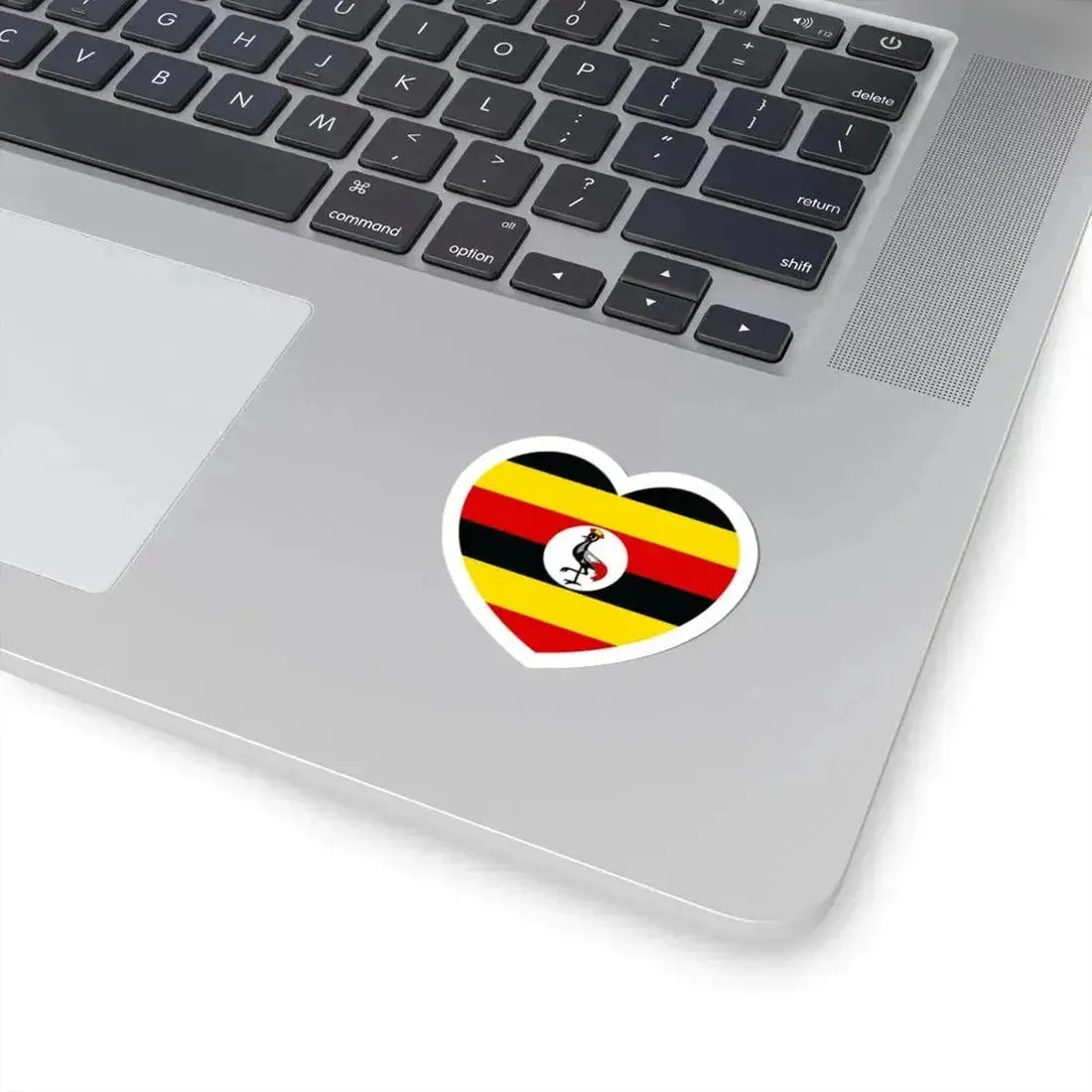 Heart Flag of Uganda - STICKER Vinyl Kiss-Cut Decal - The Sticker Space