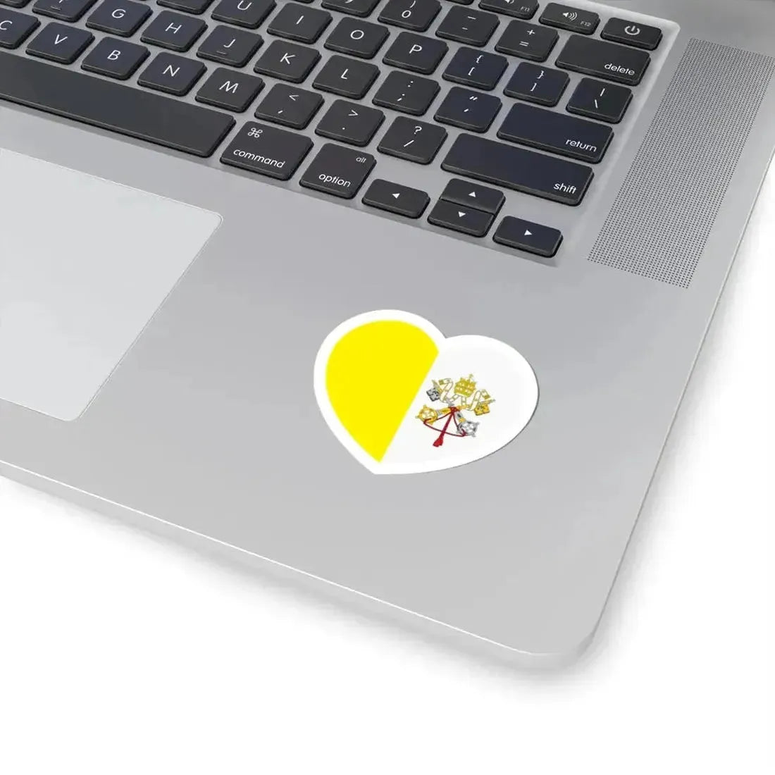 Heart Flag of Vatican City - STICKER Vinyl Kiss-Cut Decal - The Sticker Space