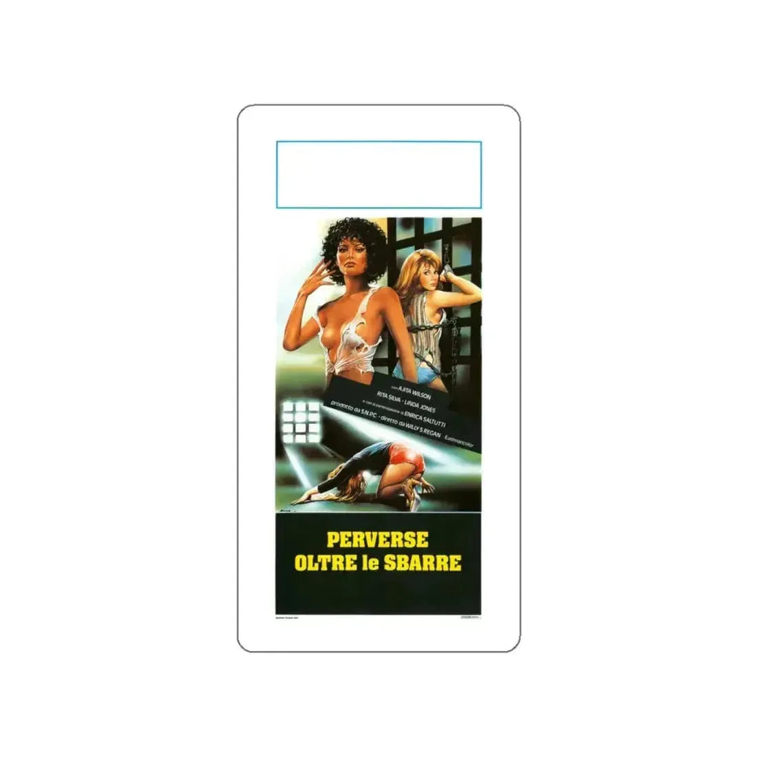 HELL BEHIND BARS (ITALIAN) 1984 Movie Poster STICKER Vinyl Die-Cut Decal - The Sticker Space