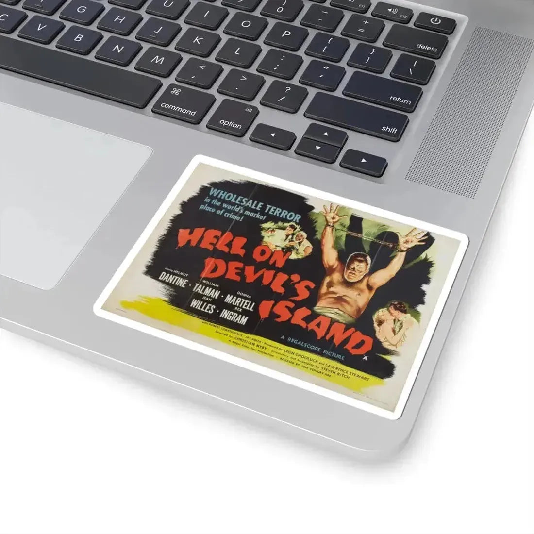 HELL ON DEVIL'S ISLAND 1957 Movie Poster - STICKER Vinyl Kiss-Cut Decal - The Sticker Space